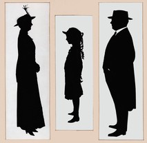 Silhouette portrait of the Bogen family created at the Pan Pacific Exposition in San Francisco, 1915