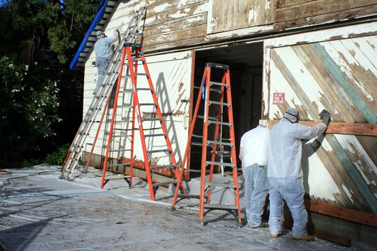 Lead paint was carefully removed, following federal abatement guidlelines