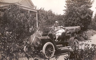 Sidney and Theo Farrington in their convertible run-about