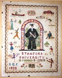 Sampler made by Dorothy while she was a student at Stanford, 1930